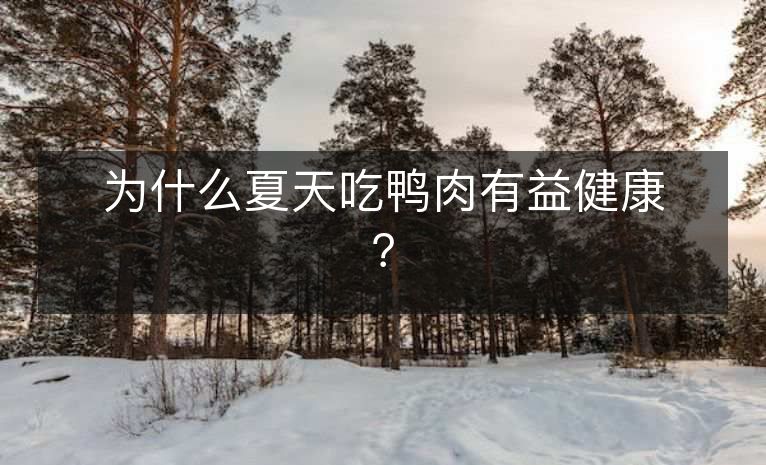 为什么夏天吃鸭肉有益健康? 为什么夏天吃鸭肉有益健康?